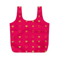 Illustrations Heart Pattern Design Full Print Recycle Bag (m)