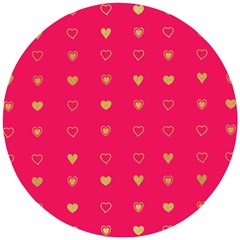 Illustrations Heart Pattern Design Wooden Puzzle Round