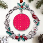 Illustrations Heart Pattern Design Metal X mas Wreath Holly leaf Ornament Front