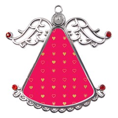 Illustrations Heart Pattern Design Metal Angel With Crystal Ornament by Maspions