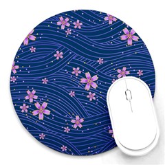 Flowers Floral Background Round Mousepad