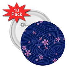 Flowers Floral Background 2 25  Buttons (10 Pack) 