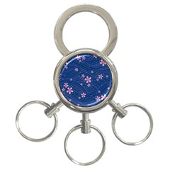 Flowers Floral Background 3-ring Key Chain