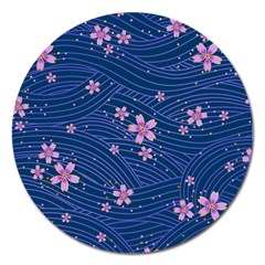 Flowers Floral Background Magnet 5  (round)