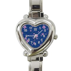 Flowers Floral Background Heart Italian Charm Watch