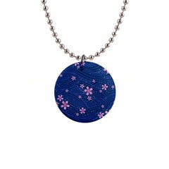 Flowers Floral Background 1  Button Necklace