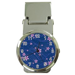 Flowers Floral Background Money Clip Watches