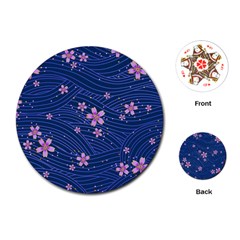 Flowers Floral Background Playing Cards Single Design (round)