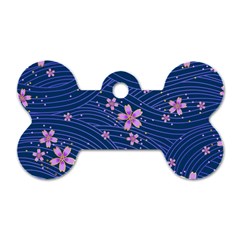 Flowers Floral Background Dog Tag Bone (one Side)