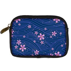 Flowers Floral Background Digital Camera Leather Case