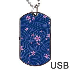 Flowers Floral Background Dog Tag Usb Flash (two Sides)