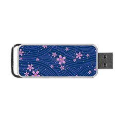 Flowers Floral Background Portable Usb Flash (one Side)