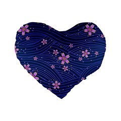 Flowers Floral Background Standard 16  Premium Heart Shape Cushions