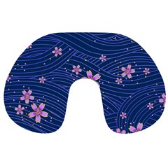 Flowers Floral Background Travel Neck Pillow