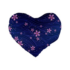 Flowers Floral Background Standard 16  Premium Flano Heart Shape Cushions