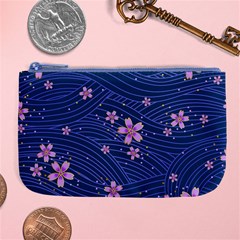 Flowers Floral Background Large Coin Purse