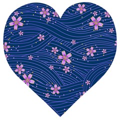 Flowers Floral Background Wooden Puzzle Heart