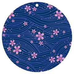 Flowers Floral Background Uv Print Acrylic Ornament Round by Maspions