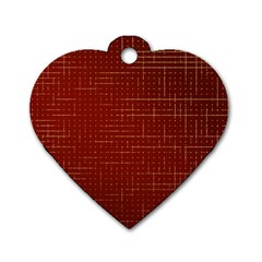 Grid Background Pattern Wallpaper Dog Tag Heart (two Sides)