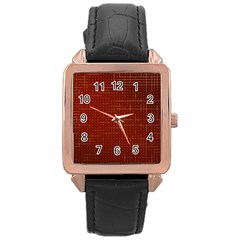 Grid Background Pattern Wallpaper Rose Gold Leather Watch 