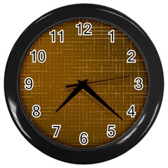 Anstract Gold Golden Grid Background Pattern Wallpaper Wall Clock (black) by Maspions