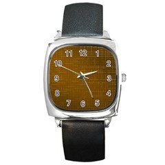 Anstract Gold Golden Grid Background Pattern Wallpaper Square Metal Watch by Maspions