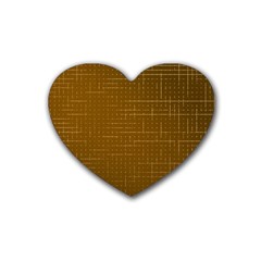 Anstract Gold Golden Grid Background Pattern Wallpaper Rubber Heart Coaster (4 Pack)