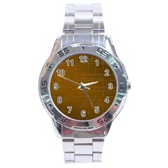 Anstract Gold Golden Grid Background Pattern Wallpaper Stainless Steel Analogue Watch