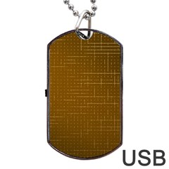 Anstract Gold Golden Grid Background Pattern Wallpaper Dog Tag Usb Flash (one Side)