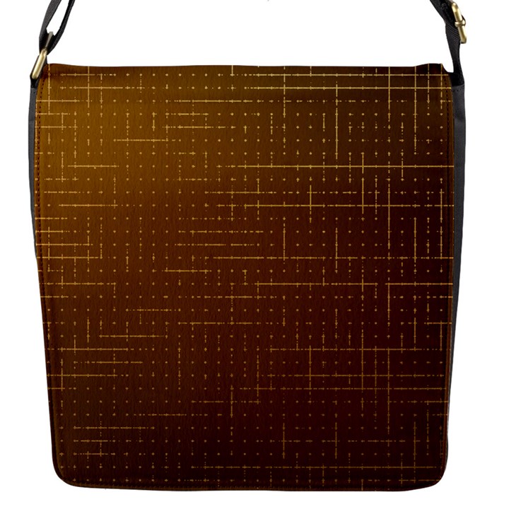 Anstract Gold Golden Grid Background Pattern Wallpaper Flap Closure Messenger Bag (S)