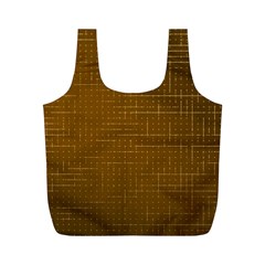 Anstract Gold Golden Grid Background Pattern Wallpaper Full Print Recycle Bag (m) by Maspions