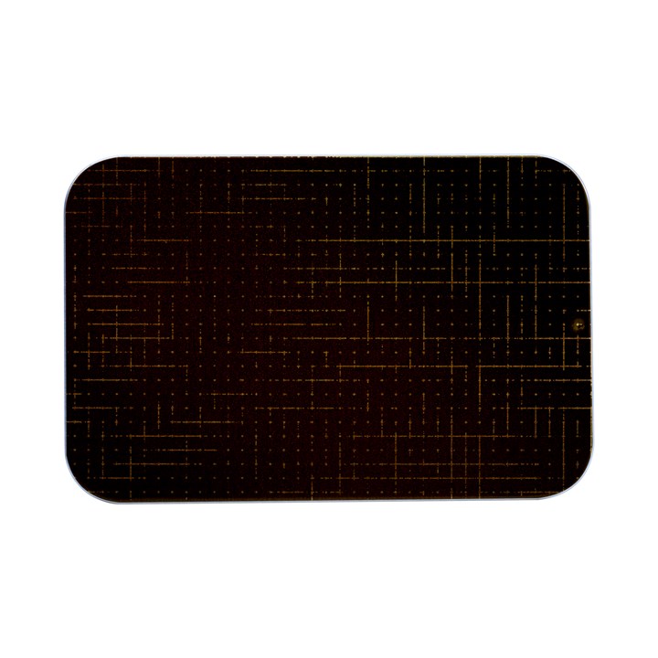 Anstract Gold Golden Grid Background Pattern Wallpaper Open Lid Metal Box (Silver)  