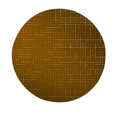 Anstract Gold Golden Grid Background Pattern Wallpaper Mini Round Pill Box by Maspions