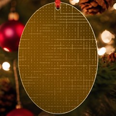 Anstract Gold Golden Grid Background Pattern Wallpaper Uv Print Acrylic Ornament Oval by Maspions