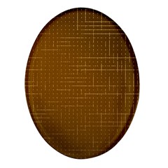 Anstract Gold Golden Grid Background Pattern Wallpaper Oval Glass Fridge Magnet (4 Pack) by Maspions