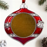 Anstract Gold Golden Grid Background Pattern Wallpaper Metal Snowflake And Bell Red Ornament Front