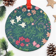 Spring Small Flowers Round Ornament (two Sides)