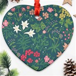 Spring small flowers Heart Ornament (Two Sides) Back