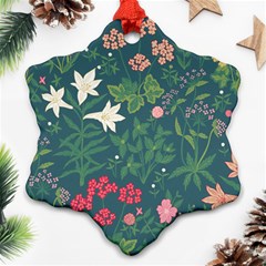 Spring Small Flowers Snowflake Ornament (two Sides)