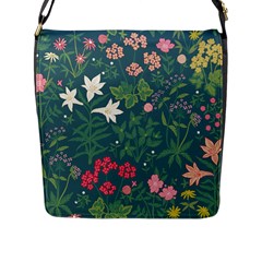 Spring Small Flowers Flap Closure Messenger Bag (l) by AlexandrouPrints