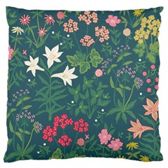 Spring Small Flowers Large Premium Plush Fleece Cushion Case (one Side) by AlexandrouPrints