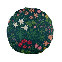 Spring Small Flowers Standard 15  Premium Flano Round Cushions by AlexandrouPrints