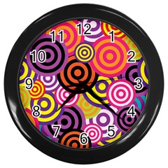 Abstract Circles Background Retro Wall Clock (black) by Ravend