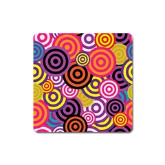 Abstract Circles Background Retro Square Magnet by Ravend