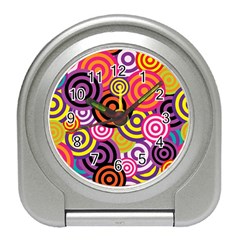 Abstract Circles Background Retro Travel Alarm Clock