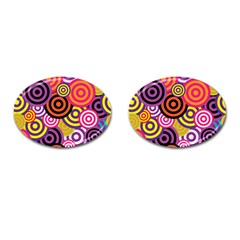 Abstract Circles Background Retro Cufflinks (oval) by Ravend