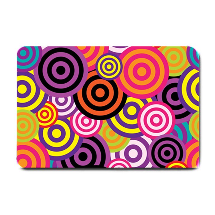 Abstract Circles Background Retro Small Doormat