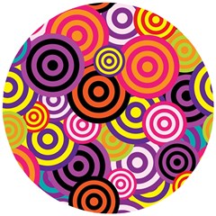 Abstract Circles Background Retro Wooden Puzzle Round by Ravend