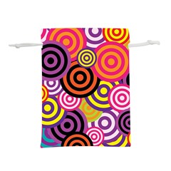 Abstract Circles Background Retro Lightweight Drawstring Pouch (m) by Ravend