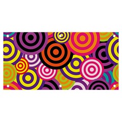 Abstract Circles Background Retro Banner And Sign 6  X 3  by Ravend